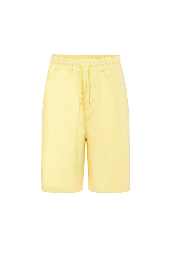 Basic Oversize Şort Takım Sarı