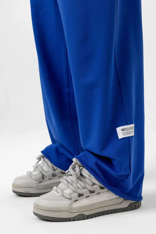 Etiket Detaylı Oversize Eşofman Takım Saks Etiket Detaylı Oversize Eşofman Takım Saks
