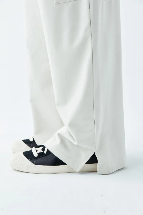 Pantalon de survêtement oversize avec ourlet travaillé et poches latérales, gris glacé