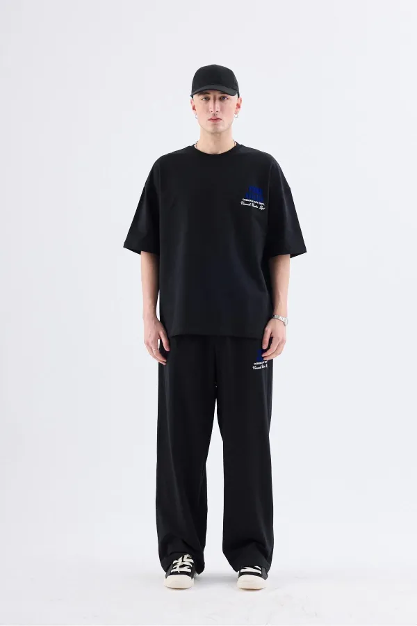 Young Atelıer Baskılı Oversize Eşofman Takım Siyah Young Atelıer Baskılı Oversize Eşofman Takım Siyah