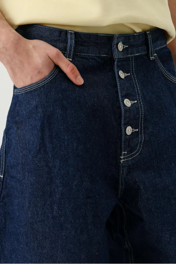 Jean coupe tonneau indigo