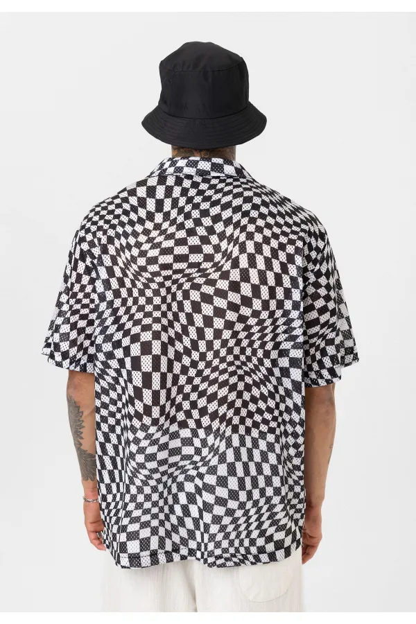 Patterned Corduroy Oversize Shirt Pattern-10