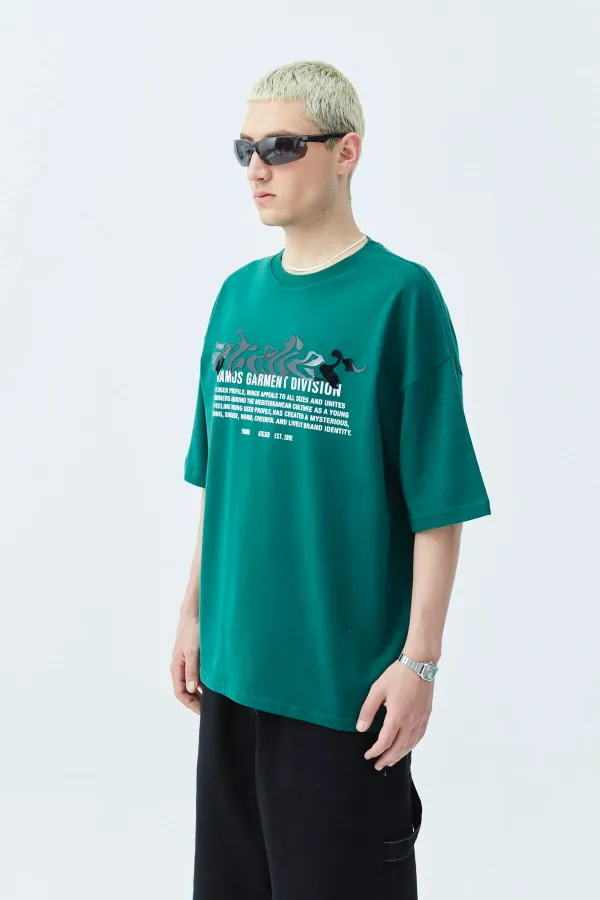 T-shirt oversize à imprimé en relief Atelier, bleu marine