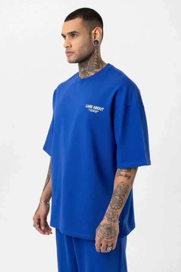 Care About Printed Oversize Tracksuit Set - Black