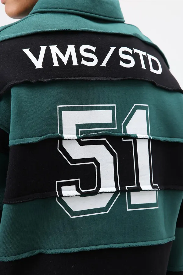 Sweat-shirt oversize à rayures imprimées, bleu marine