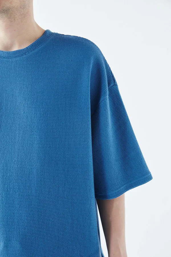 Oversize Basıc Triko Eşofman Takım Mavi Oversize Basıc Triko Eşofman Takım Mavi