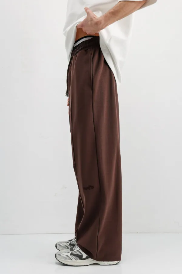 Baggy Fit Eşofman Alt Kahve