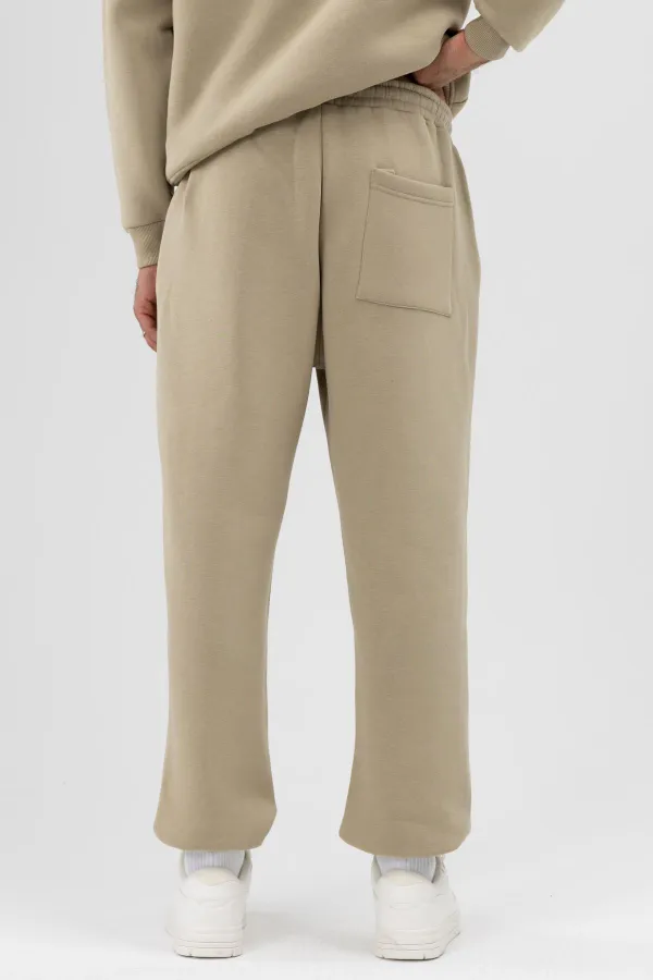 Pantalon de survêtement basique à chevilles élastiquées, kaki