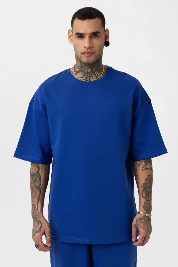 Paça Lastikli Basic Oversize Eşofman Takımı Saks