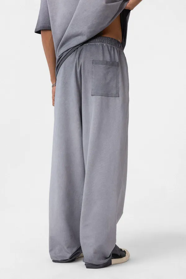 Yıkamalı Oversize Eşofman Takım Gri