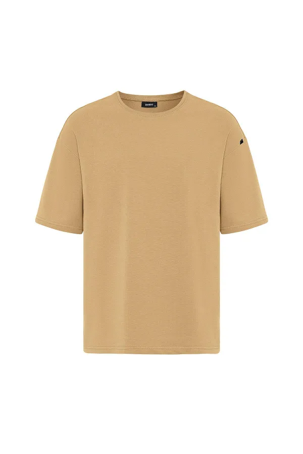 Basic Oversize Şort Takım Hardal