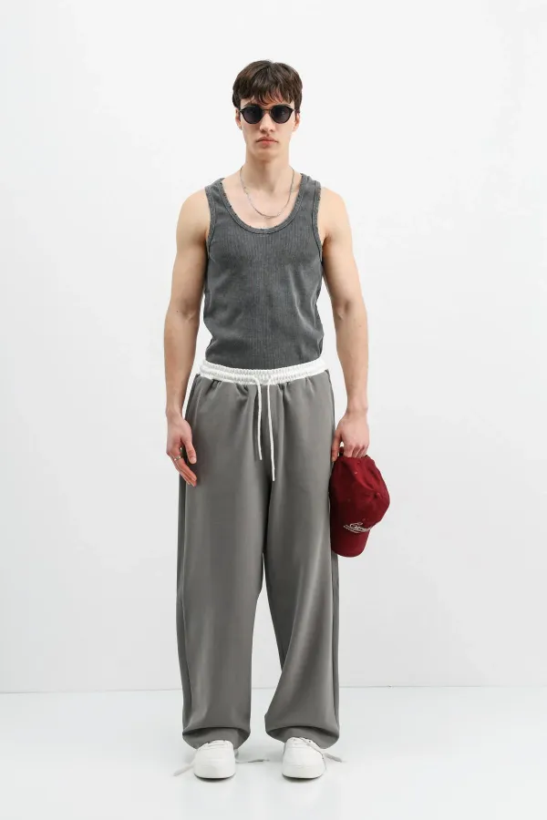 Pantalon de survêtement ample gris foncé