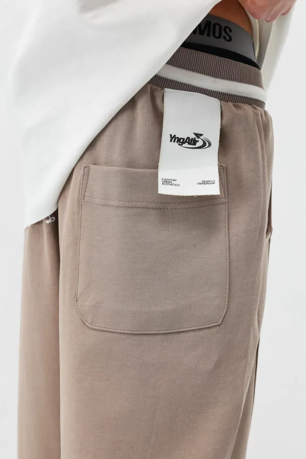 Bağcıklı Baggy Fit Eşofman Alt Vizon