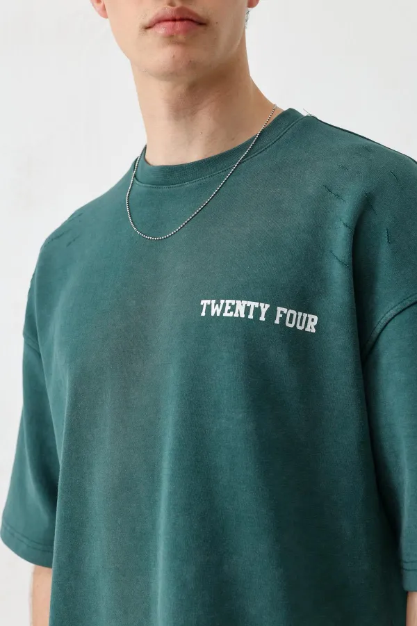 T-shirt oversize imprimé, bleu marine