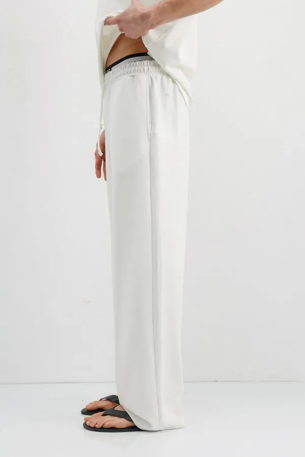 Modal Karışımlı Baggy Eşofman Alt Ekru