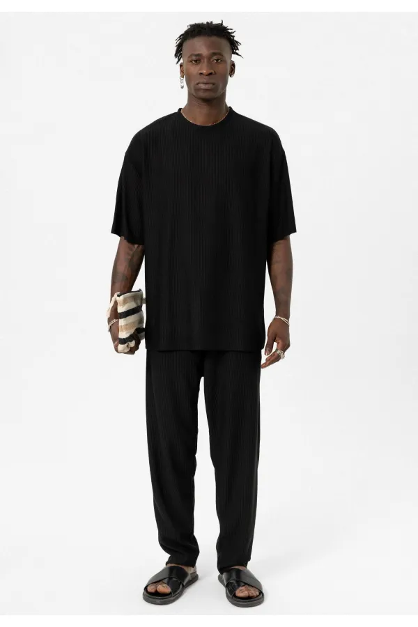 Basic Oversize Ottoman Takım Siyah