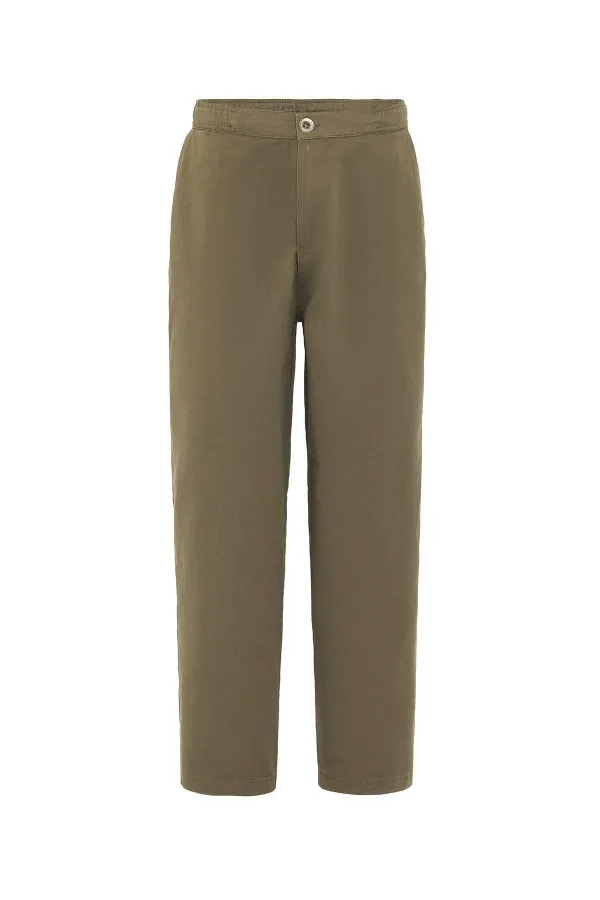 Washed Gabardine Baggy Pants Khaki