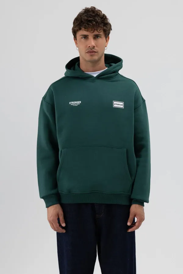 Sweat-shirt oversize imprimé au dos, bleu marine