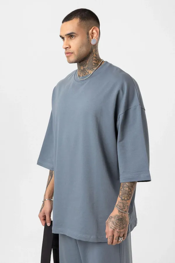 Süper Oversize Takım Füme