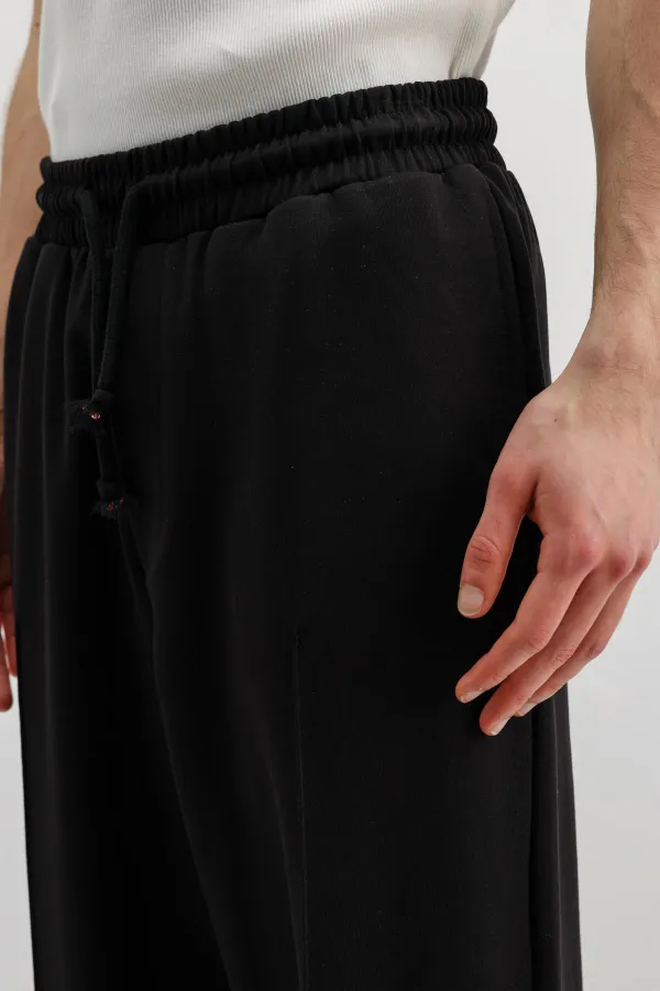 Baggy Fit Eşofman Alt Siyah