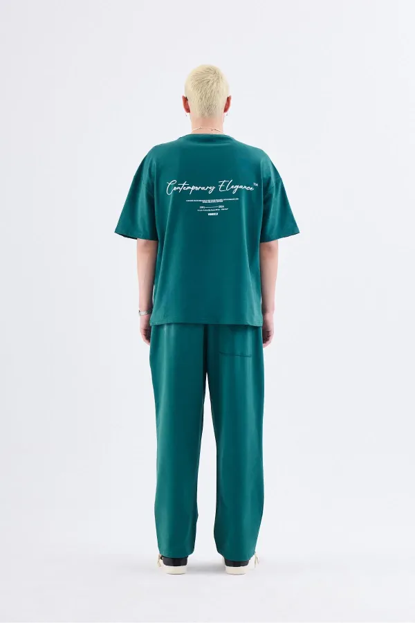 Printed Stopper Tracksuit Set Petrol