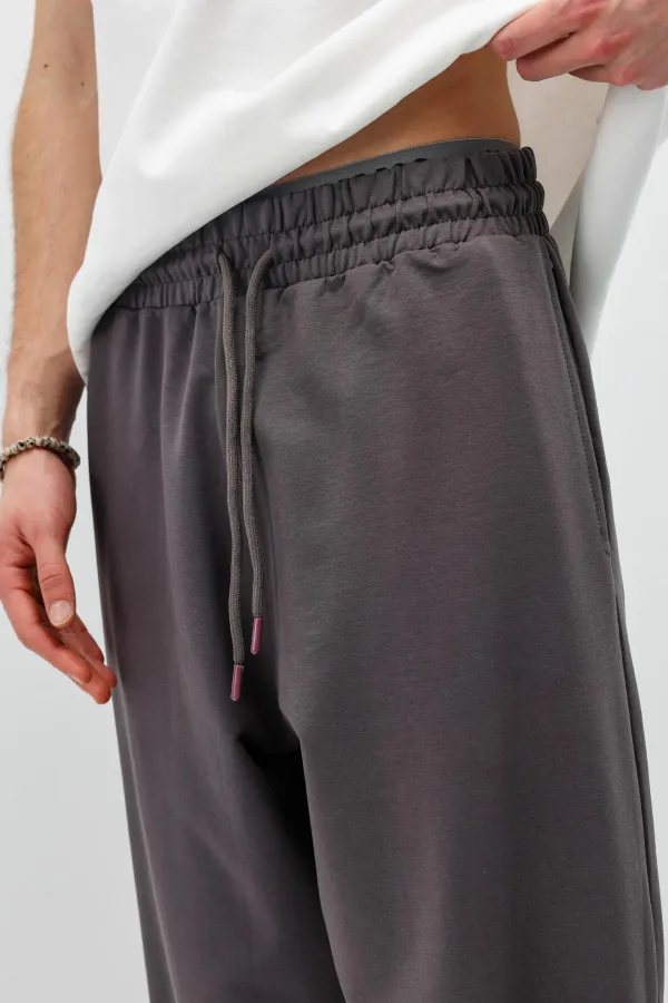 Basic Bel Lastikli  Eşofman Alt Füme