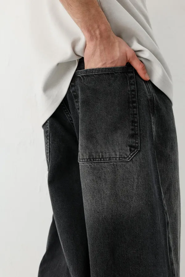 Barrel Fit Jeans Füme