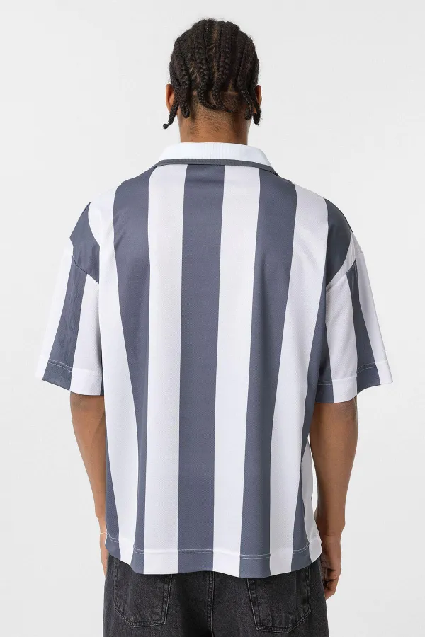 T-shirt oversize à col polo, gris foncé