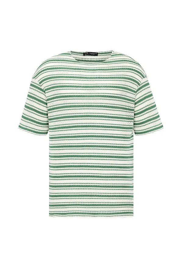 T-shirt en maille rayée oversize Benetton