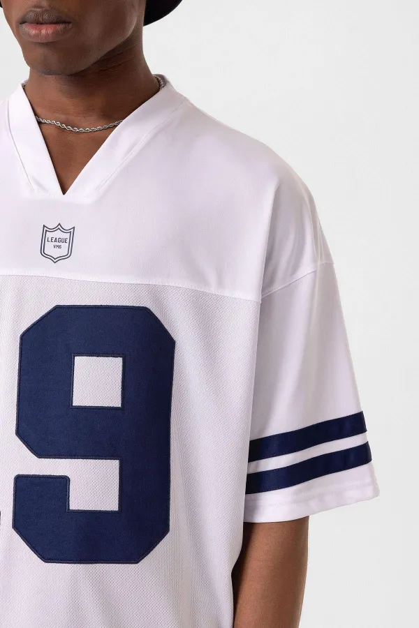 T-shirt oversize imprimé en jersey blanc