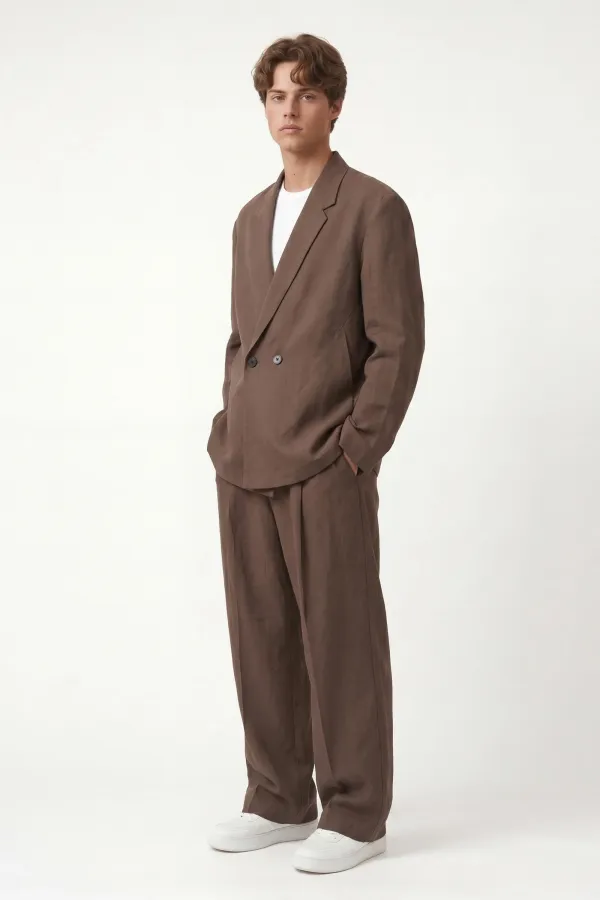 Oversize Lyocell Karışımlı Takım Kahve Oversize Lyocell Karışımlı Takım Kahve