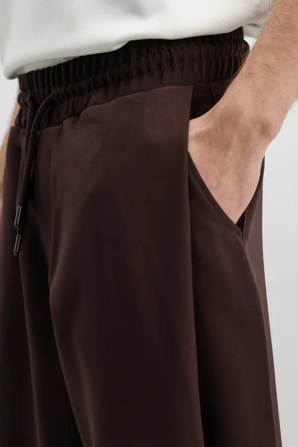 Balloon Fit Pantolon Koyu Kahve