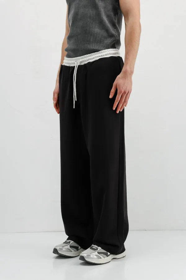 Baggy Fit Eşofman Alt Siyah