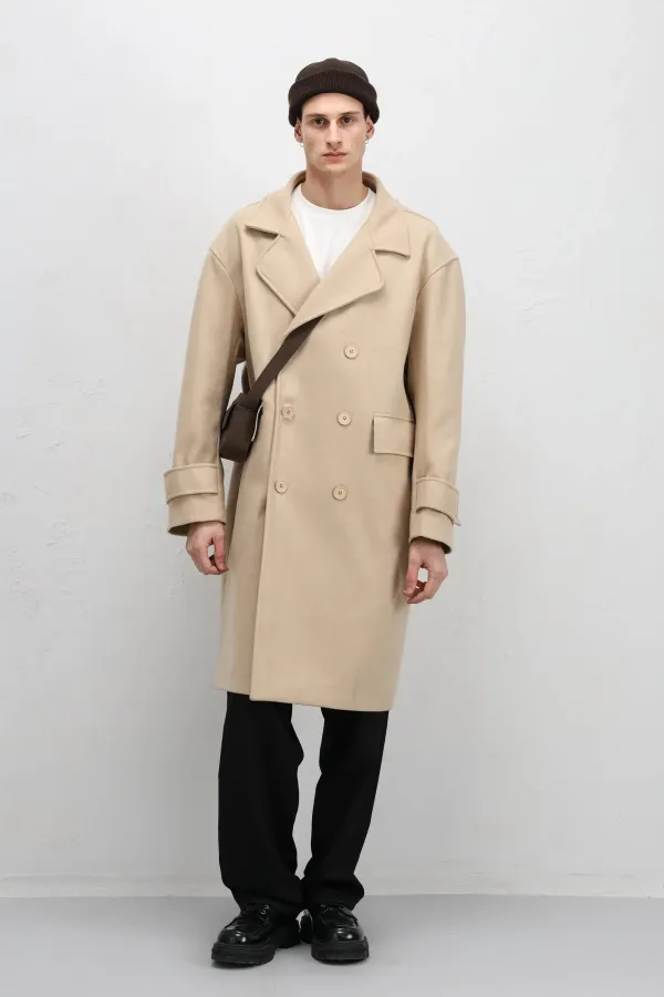 Manteau beige oversize