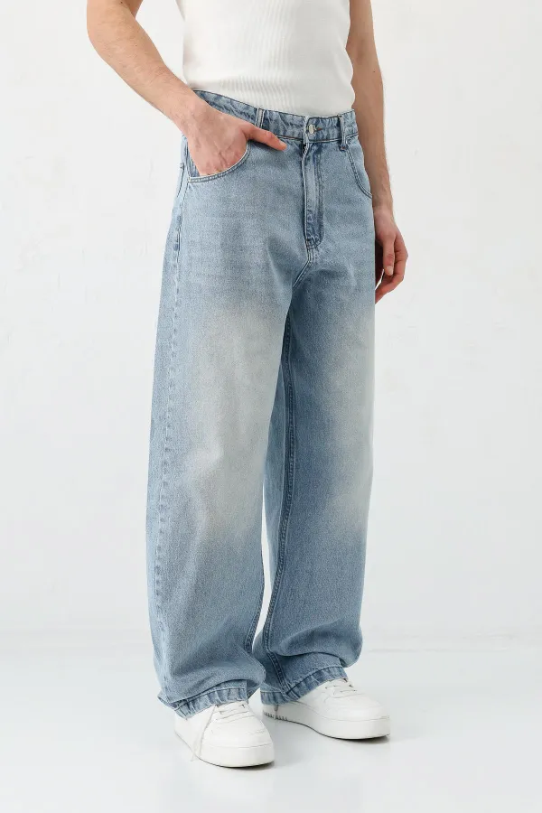 Super Baggy Fit Jean Buz Mavi