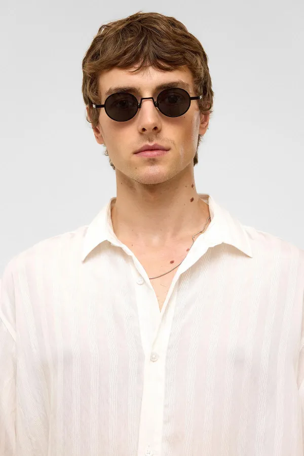 Oversize Long-Sleeve Modal Fabric Shirt White