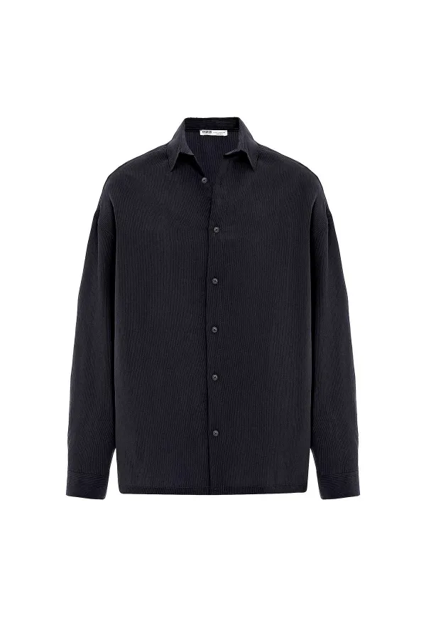 Basic Oversize Uzun Kol Gömlek Siyah