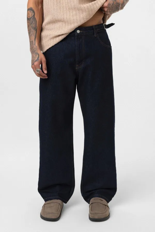 Relaxed Fit Jean Koyu Mavi