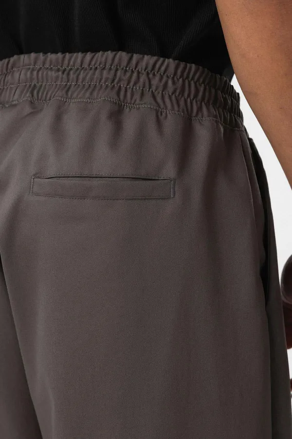 Bel Lastikli Baggy Pantolon Füme