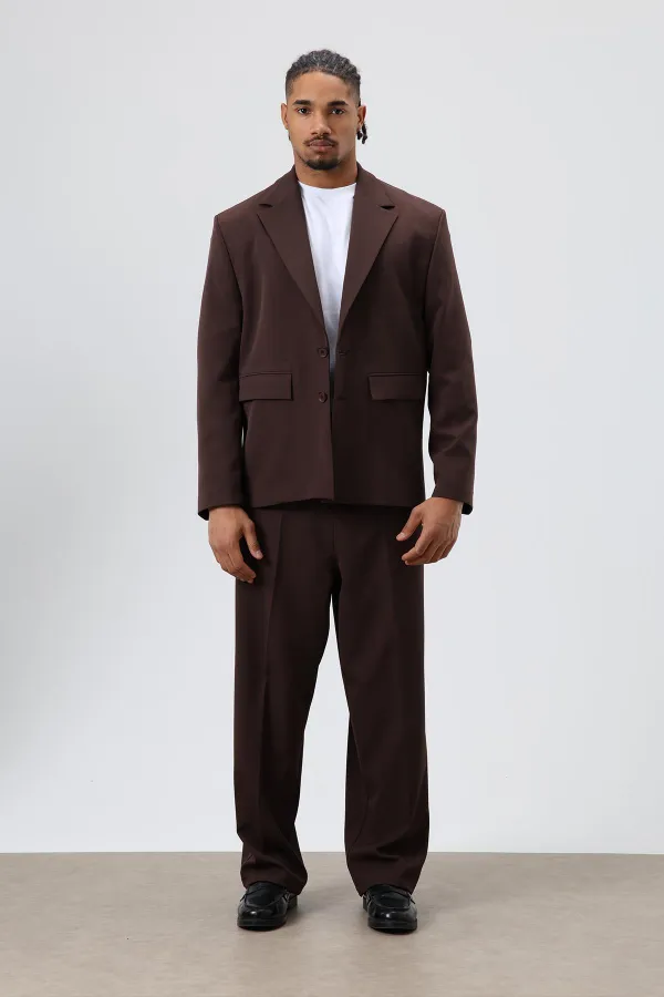 Oversize  Takım Elbise Koyu Kahve