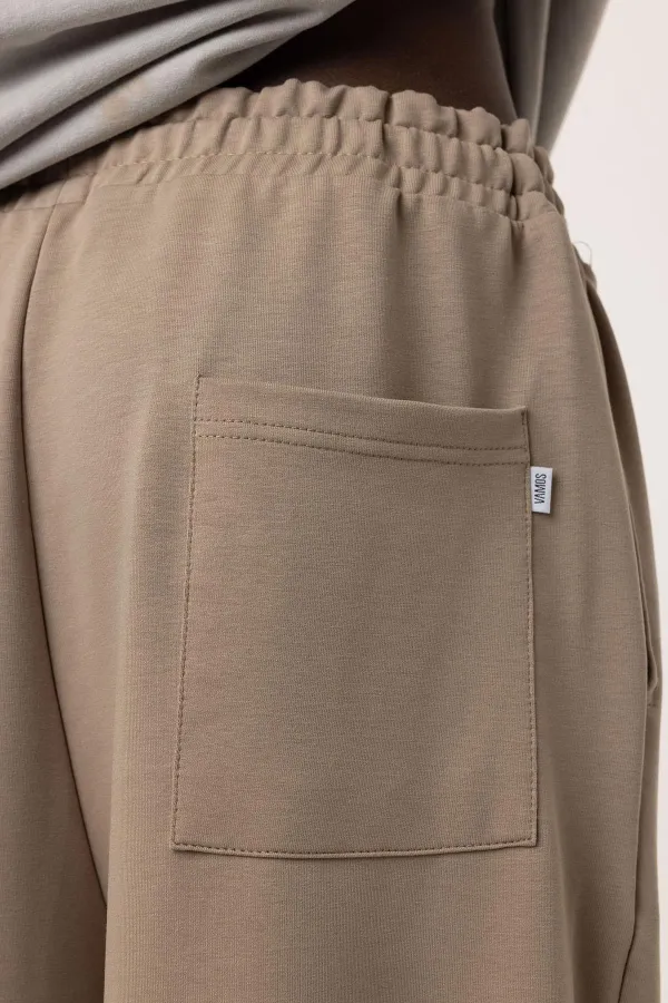 Oversize Sweatpants with Stitching Detail, Mink Color