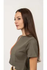 Crop Line T-Shirt Kadın