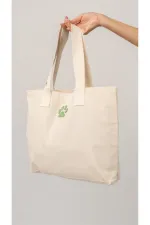 Pati Nakışlı Bez Tote Çanta