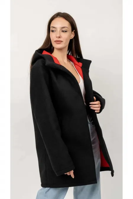 Manteau unisexe / Noir-Rouge