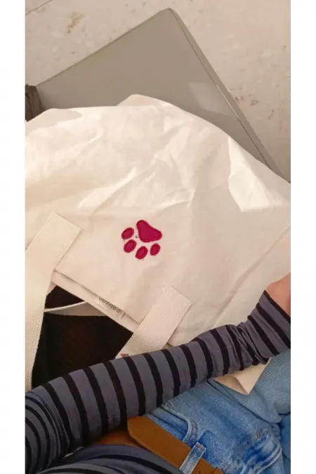 Sac fourre-tout en tissu brodé de pattes