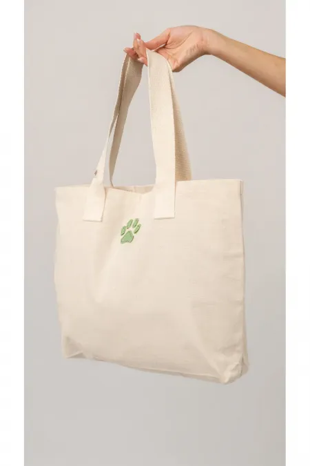 Sac fourre-tout en tissu brodé de pattes