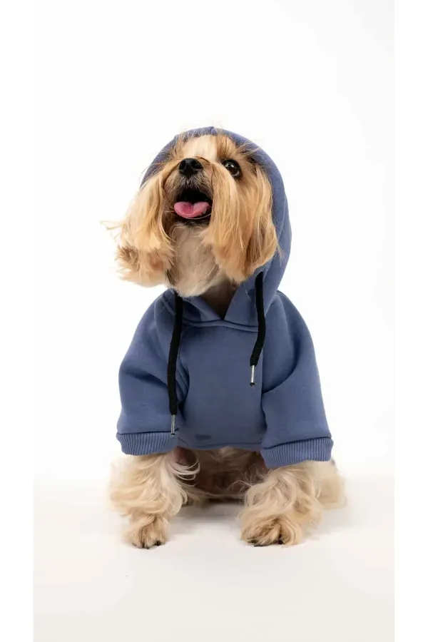 Köpek Hoodie - İndigo