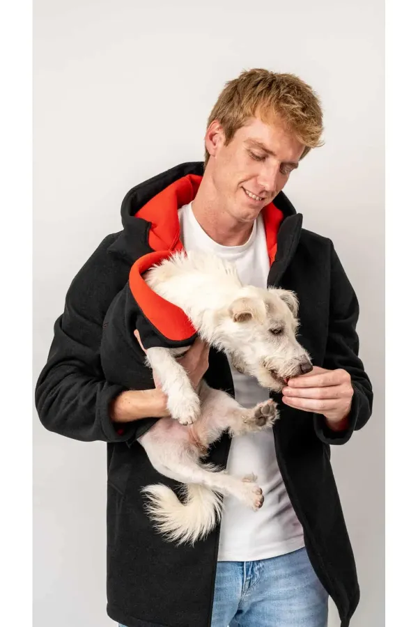 Köpek Polar Yelek / Siyah-Kırmızı