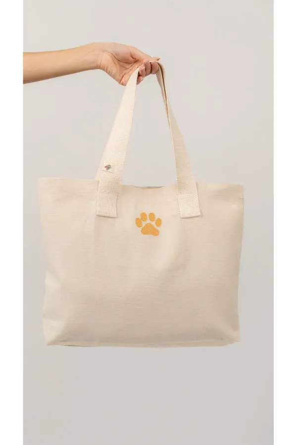 Pati Nakışlı Bez Tote Çanta
