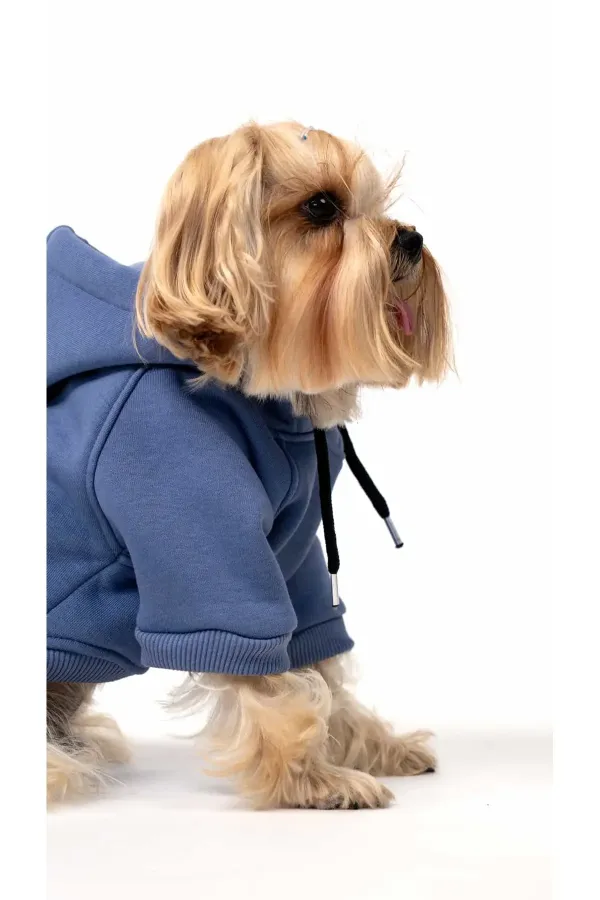 Köpek Hoodie - İndigo